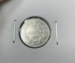 25 пенни (pennia) 1897 Российская Финляндия