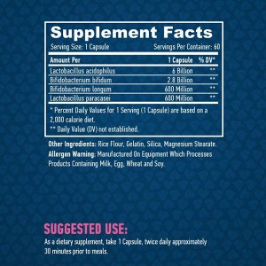 Пробиотик Haya Labs 10 Billion Acidophilus and Bifidus Probiotic Complex - 60 капс.