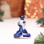 Новый год. Сувенир символ года &quot;Змея&quot;, №16, гжель, 5 см