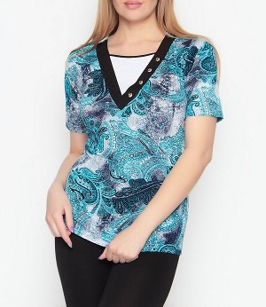 Блузка Длина изделия: Яркая блузка из комфортного материала. Отличный вариант на каждый день. Длина изделия на модели 60 см