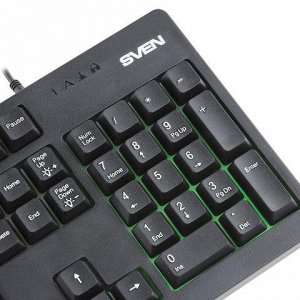 Клавиатура проводная игровая SVEN KB-C7100EL, с подсветкой,