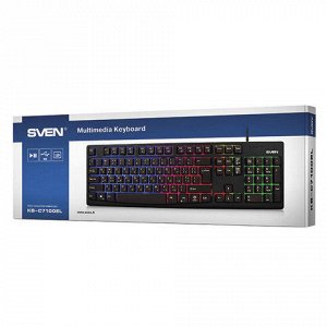 Клавиатура проводная игровая SVEN KB-C7100EL, с подсветкой,