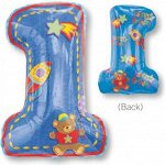 Фольга шар Цифра 1 Мальчик 34&quot;/87 см