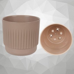 Цветочный горшок  4.2 л с вкладкой, цвет фраппе, диаметр 19 см, высота 19 см, Б19-90 БЕТА