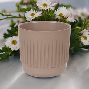 Цветочный горшок  4.2 л с вкладкой, цвет фраппе, диаметр 19 см, высота 19 см, Б19-90 БЕТА