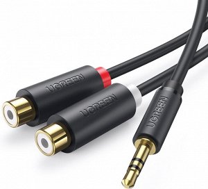 Кабель переходник аудио-видео 3.5 мм.- 2RCA, 0,25 м. (AV109) Ugreen