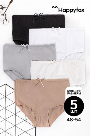 Женские трусы-макси с высокой посадкой 5шт. Happyfox
