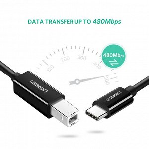 Кабель соединительный USB 2.0 AC-BM, ИБП 2,0 м.  (для оргтехники) (US241) Ugreen