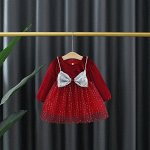 Детское платье из велюра и органзы