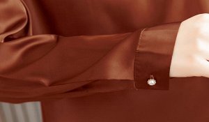 Блуза атласная коричневая