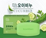 MUKUNGHWA Мыло кусковое огуречное Moisture Cucumber Soap с экстрактом огурца
