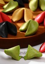Печенье с предсказанием удачи (песочное), черный-желтый микс 10 штук