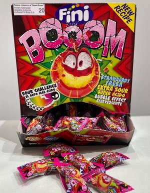 Кислая леденцовая карамель со вкусом клубники Fini Boom 5 гр