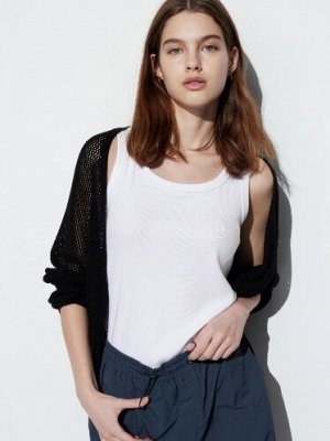 UNIQLO — мягкая майка в рубчик - 00 WHITE