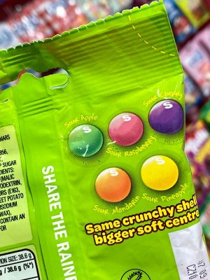 Гигантские кислые драже со вкусом фруктов Skittles Giants Скитлс 116 гр