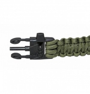 Paracord bracelet with compass,buckle with whistle, olive