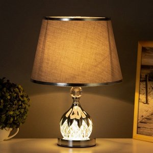 Лампа настольная «Элеонора» 1x40 Вт Е27+подсветка, хром 27x27x45 см