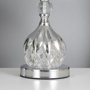 Лампа настольная «Элеонора» 1x40 Вт Е27+подсветка, хром 27x27x45 см