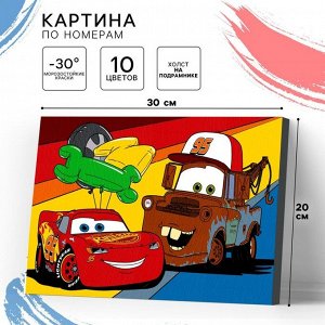 Картина по номерам для детей «Молния Маккуин и Мэтр» 20x30 см, Тачки