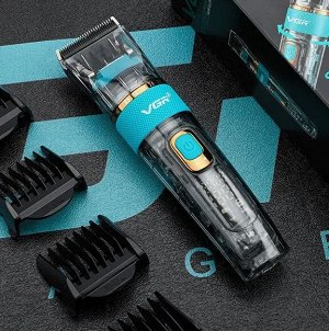 Профессиональная Машинка для стрижки волос, бороды, усов VGR V-695 аккумуляторная LED дисплей