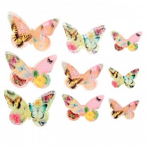 Набор декоративных бабочек Мечта 18 шт (5,5*3,5см, 7,5*5,5см, 9,5*6см)