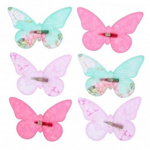 Набор декоративных бабочек Нежный на заколках 16,5 х 11,5 см