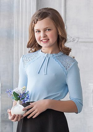 Альма блузка трикотажная голубой