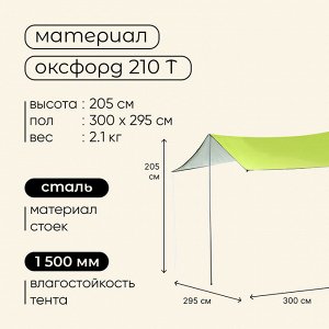 Тент туристический maclay, 300х295 см