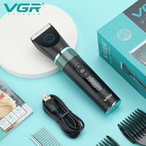 Профессиональная Машинка для стрижки животных VGR V-209 аккумуляторная LED дисплей