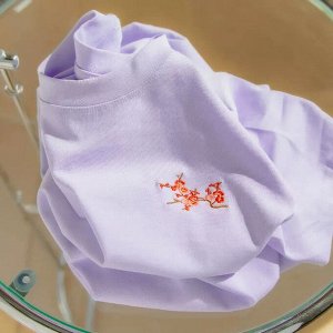 Футболка с вышивкой, повседневная, женская, хлопок