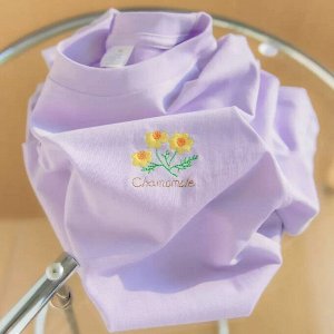 Футболка с вышивкой, повседневная, женская, хлопок