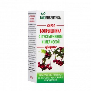 Сироп боярышника с пустырником и мелиссой форте, 100 мл