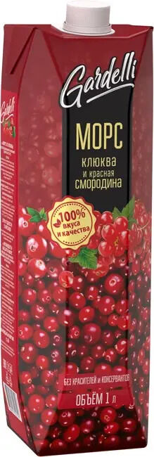 GARDELLI Морс клюква- красная смородина 1л /12