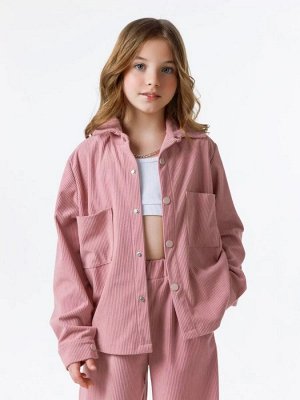 Рубашка детская вельветовая Amarobaby VELVET, цвет розовый, размер 122