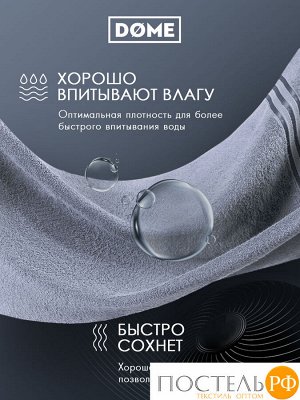 Полотенце махровое Dome Harmonika серо-Голубой