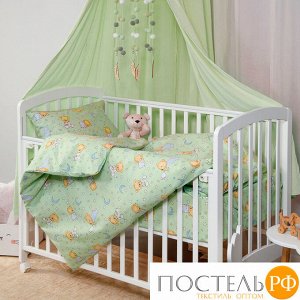 Комплект постельного белья детский DAILY by T МИШКИ зелен, Для новорожденных