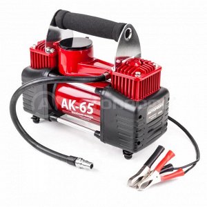 Компрессор воздушный AUTOPROFI, 65 л./мин., 12V/30A, 300W, 10 Атм.,  двухпоршневой, шланг 8 м., питание от АКБ, набор из 4-х переходников для надувн. изделий, сумка