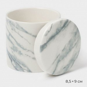 Сахарница Magistro Real Marble, 250 мл, 8.5x9 см, фарфор, белая
