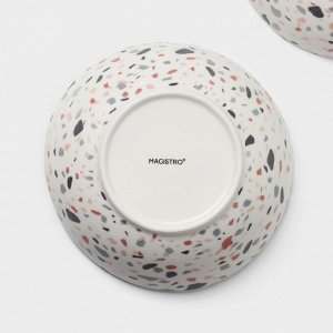 Тарелки глубокие Magistro Terazzo, 700 мл, 18x5.5 см, набор 2 шт., фарфор, белые