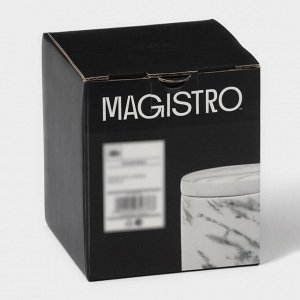 Сахарница Magistro Real Marble, 250 мл, 8.5x9 см, фарфор, белая