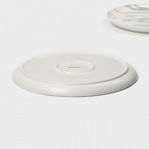 Тарелки Magistro Real Marble, d=26 см, набор 2 шт., фарфор, белые