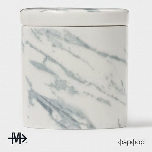 Сахарница Magistro Real Marble, 250 мл, 8.5x9 см, фарфор, белая