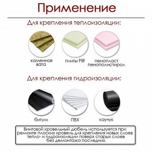 Дюбель ТУНДРА, для изоляционных материалов, винтовой, 28x70 мм, 500 шт.