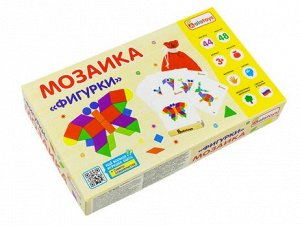 Мозаика "Фигурки" 44 фигурки, 48 заданий, тканевый мешочек