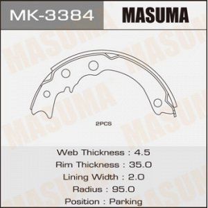 Колодки барабанные MASUMA R-Mz-Titan парковочные [к-т 2шт] (1/20) MK-3384