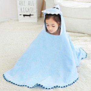 Детское полотенце-пончо с капюшоном "голубая акула"