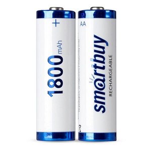 Аккумуляторная батарея 1800 mAh (пальчиковые аккумуляторы) (упаковка 2 шт.)NiMh Smartbuy АА (LR06) /2BL  (SBBR-2A02BL1800)