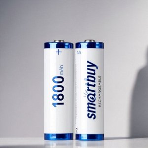Аккумуляторная батарея 1800 mAh (пальчиковые аккумуляторы) (упаковка 2 шт.)NiMh Smartbuy АА (LR06) /2BL  (SBBR-2A02BL1800)