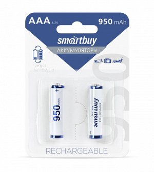 Аккумуляторные батарейки ААА (LR03), мизинчиковые, 950 mAh (упаковка 2 шт.)  NiMh,  (SBBR-3A02BL950)