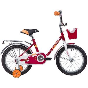Велосипед NOVATRACK 16" MAPLE, красный, полная защита цепи, тормоз нож.,крылья и багажник хром, пер.